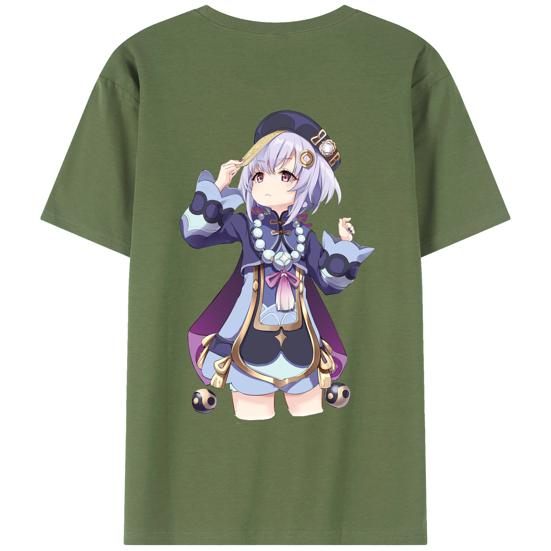 げんし神 七七 なな  genshin Nana 綿100％ メンズ半袖Tシャツ（バックプリント） 通気性
